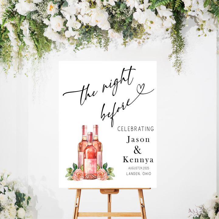 Personalized Acrylic Wedding Rehearsal Dinner Sign: UV Printed Floral Decor