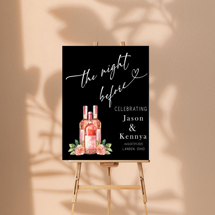 Personalized Acrylic Wedding Rehearsal Dinner Sign: UV Printed Floral Decor