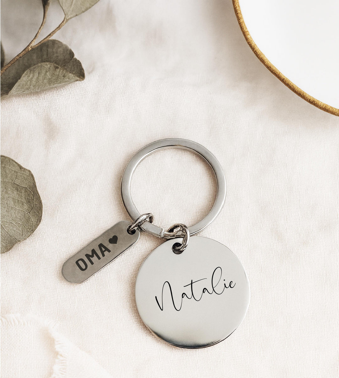 Personalized Kids Name Keychain: Stainless Steel Mom Grandma Gift
