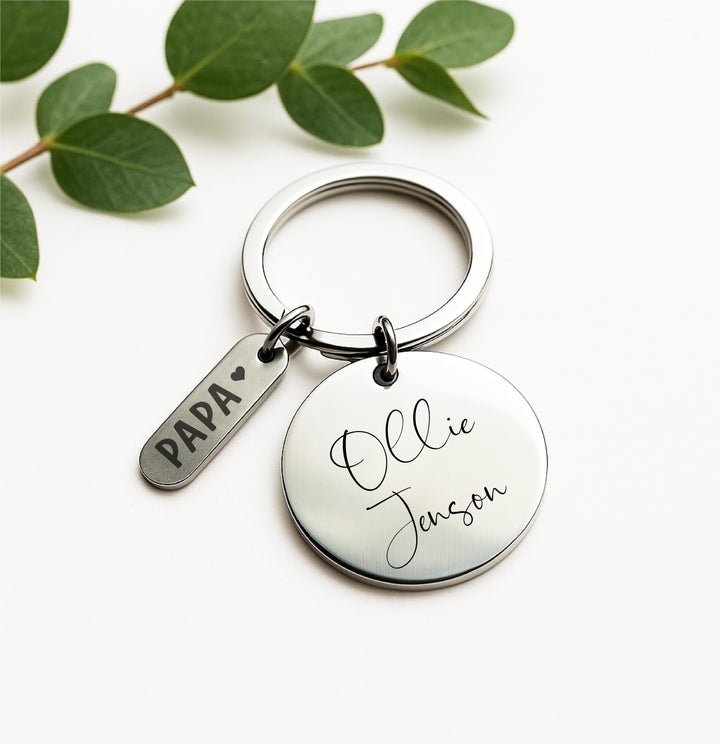 Personalized Kids Name Keychain: Stainless Steel Mom Grandma Gift
