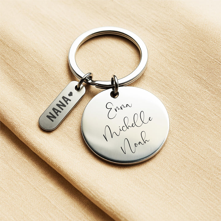 Personalized Kids Name Keychain: Stainless Steel Mom Grandma Gift