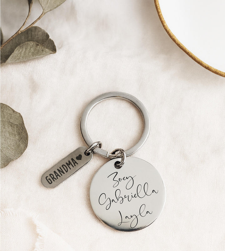 Personalized Kids Name Keychain: Stainless Steel Mom Grandma Gift