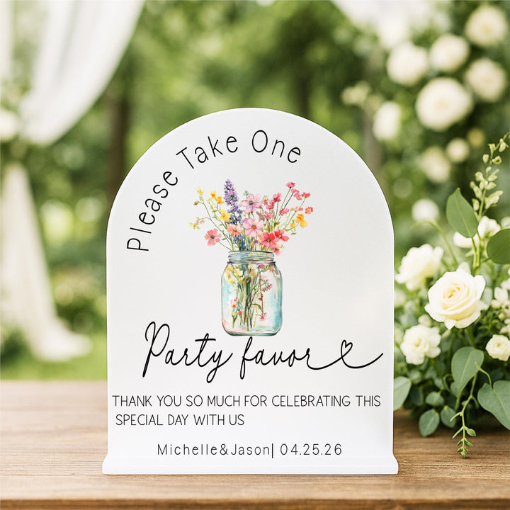 Personalized Wedding Favor Sign: Acrylic Reception Decor