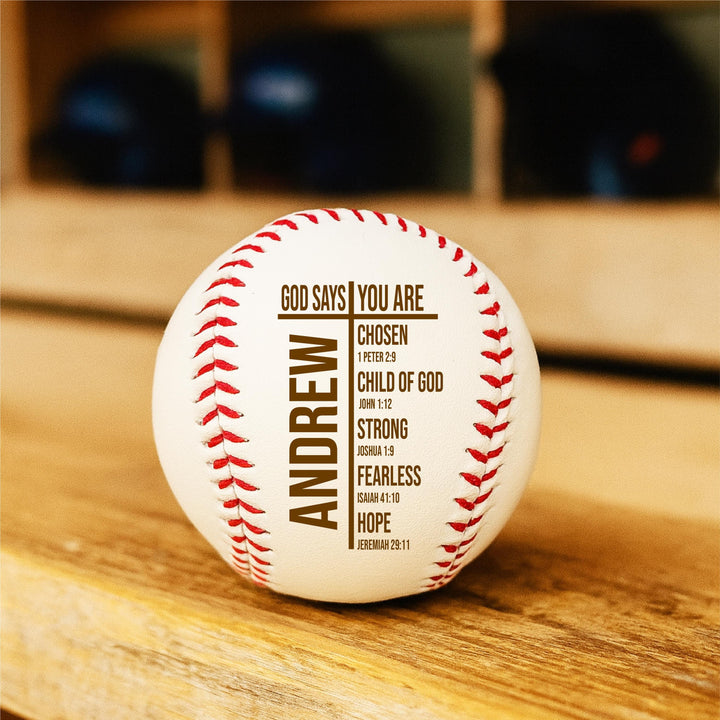 Personalized Engraved Leather Baseball, Scripture Christian Gift