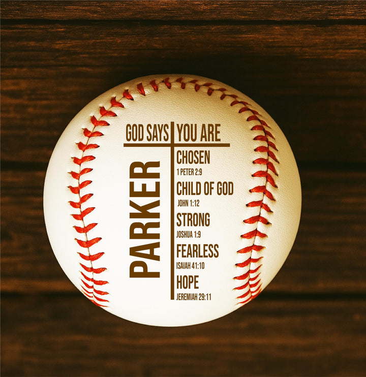 Personalized Engraved Leather Baseball, Scripture Christian Gift