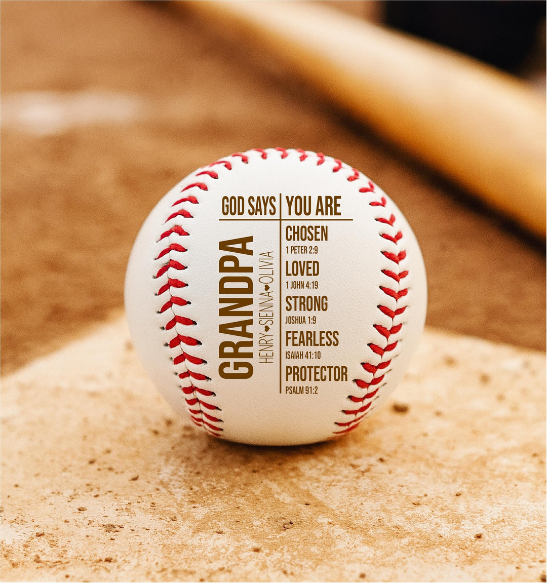 Personalized Christian Baseball for Dad – Bible Verse Engraved Sports Gift, Religious Father’s Day Gift, Faith Keepsake Baseball