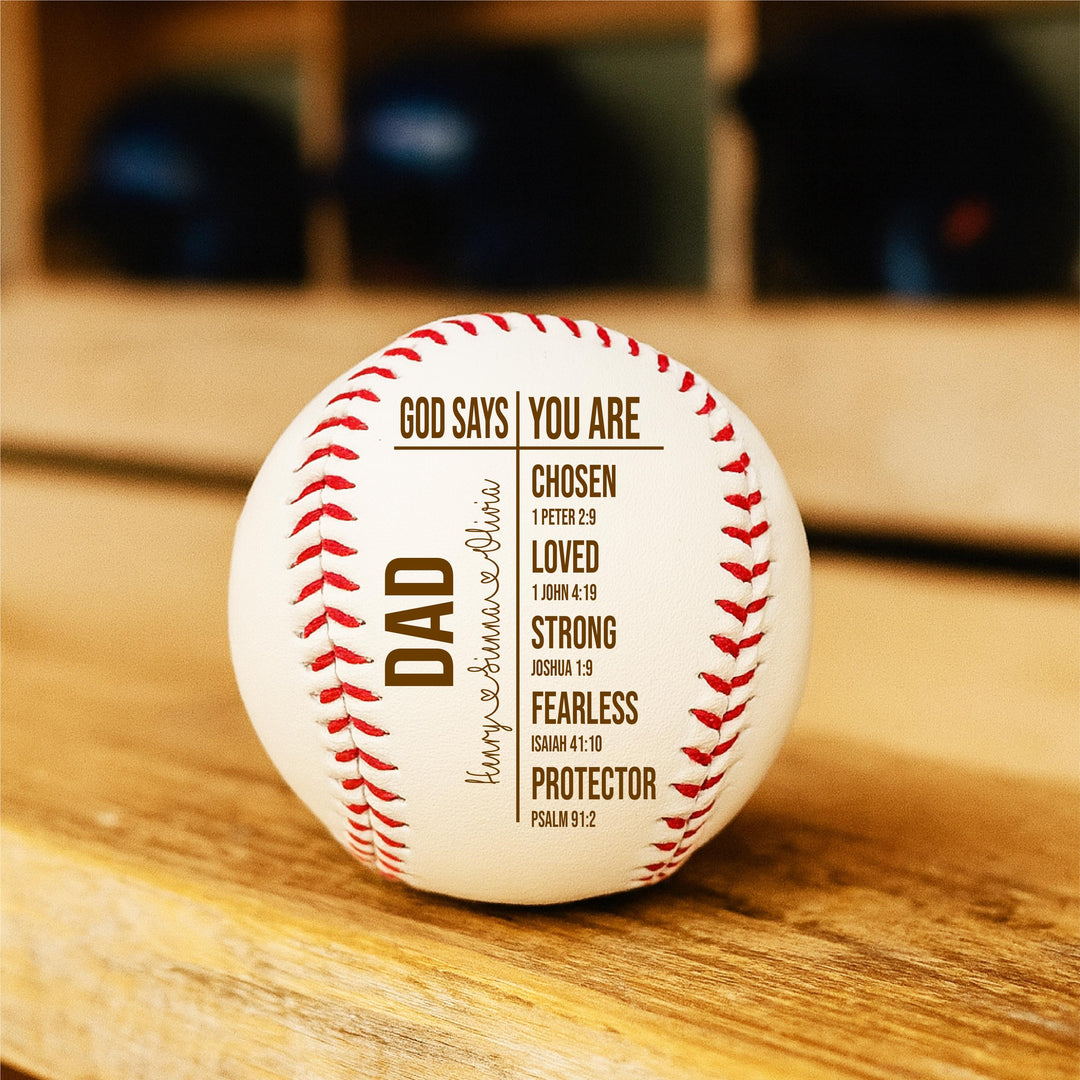 Personalized Engraved Baseball, Bible Verse Gift for Dad