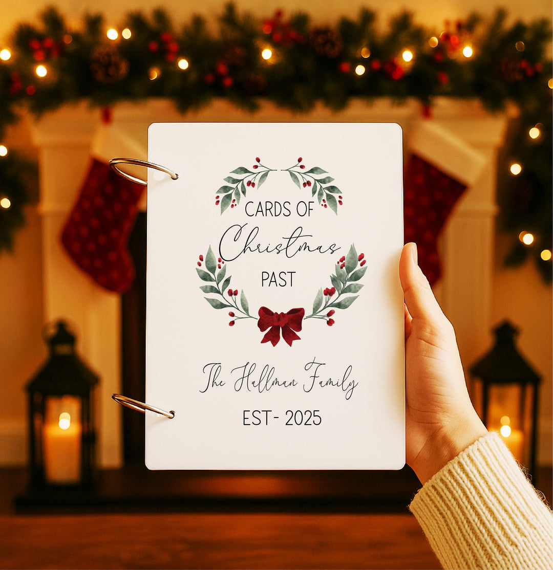 Personalized Acrylic Christmas Card Keeper: Family Holiday Memory Book