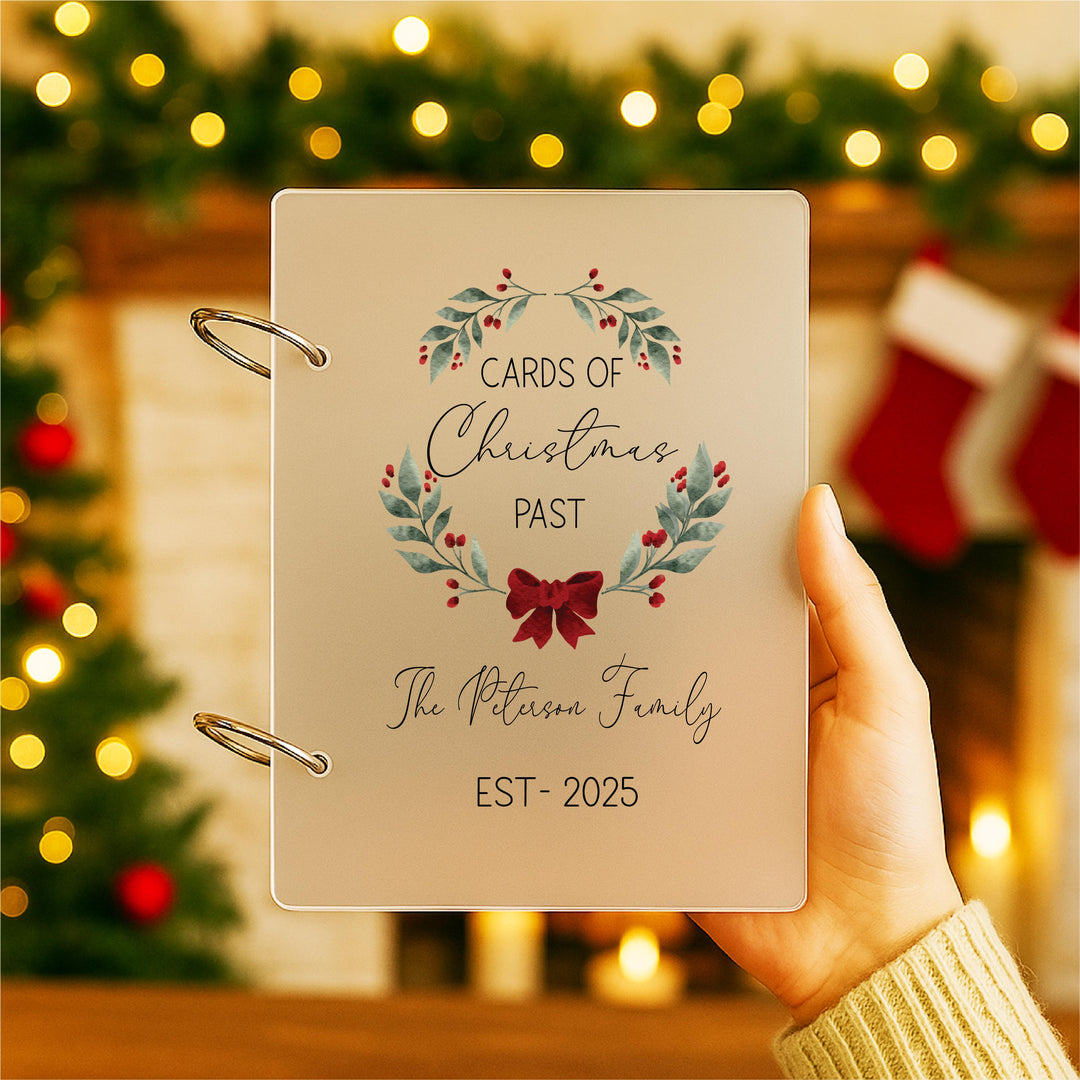 Personalized Acrylic Christmas Card Keeper: Family Holiday Memory Book
