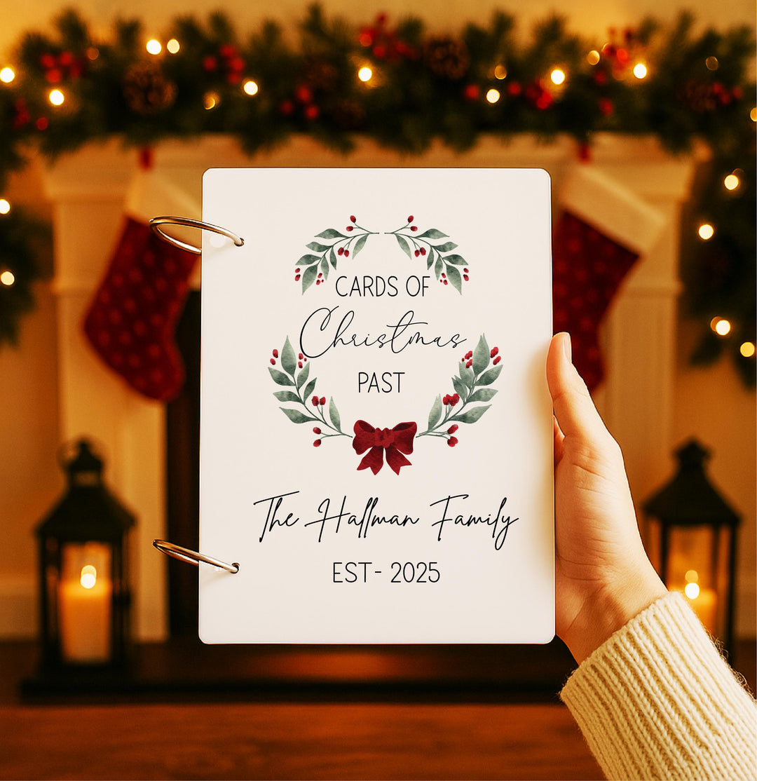 Personalized Acrylic Christmas Card Keeper: Family Holiday Memory Book