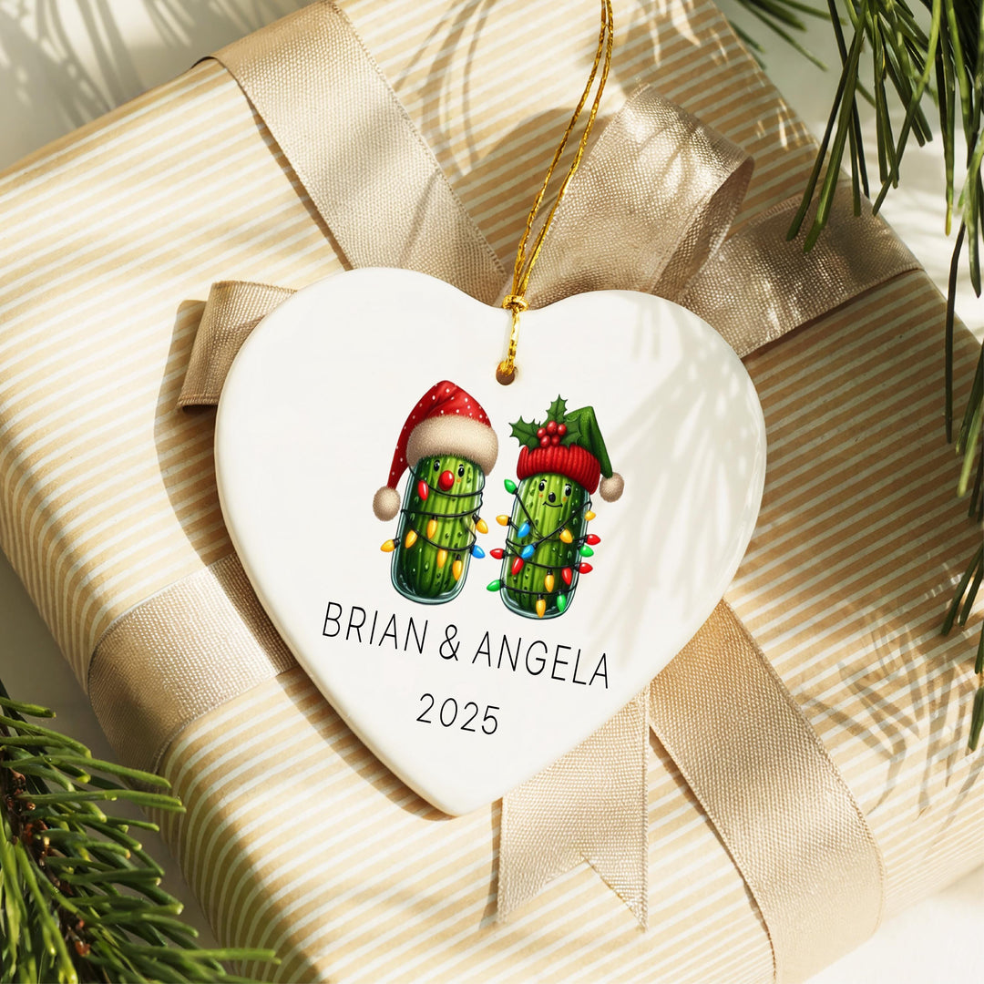 Funny Pickle Couple Christmas Ornament 2025 | Holiday Keepsake |Christmas Tree Decoration