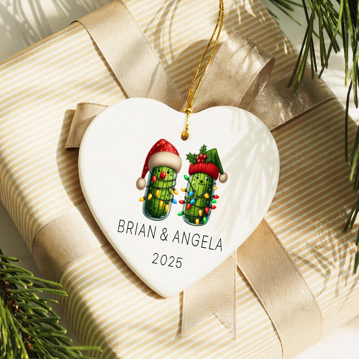 Funny Pickle Couple Christmas Ornament 2025 | Holiday Keepsake |Christmas Tree Decoration