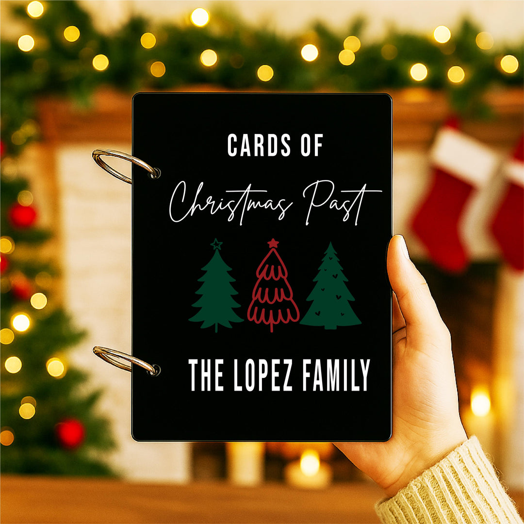 Family Holiday Keepsake Album, Custom Memory Book for Storing Cards, Christmas Organizer Gift