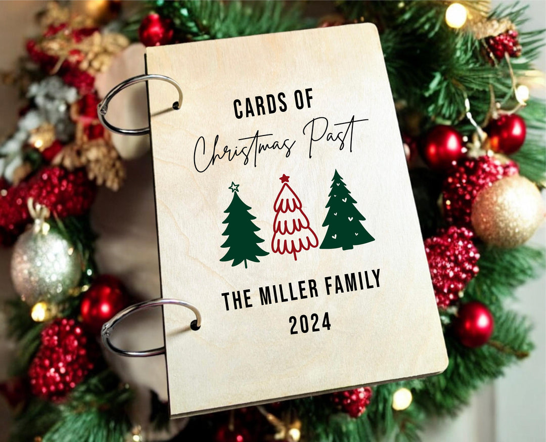 Family Holiday Keepsake Album, Custom Memory Book for Storing Cards, Christmas Organizer Gift