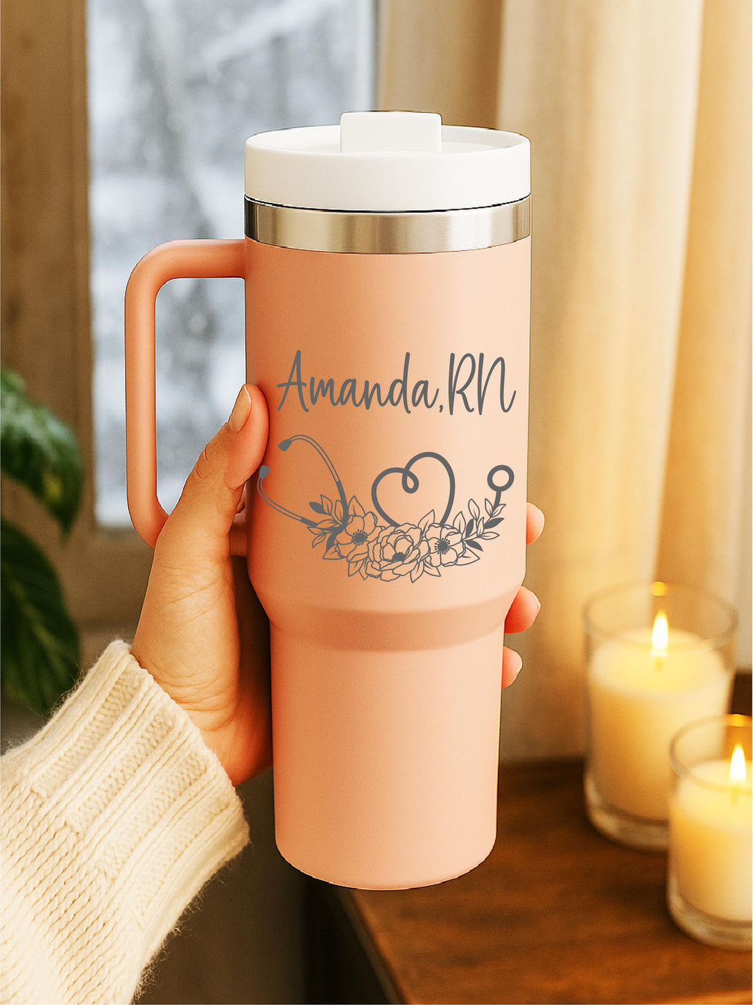 Personalized Nurse Tumbler – Stethoscope Graduation Gift