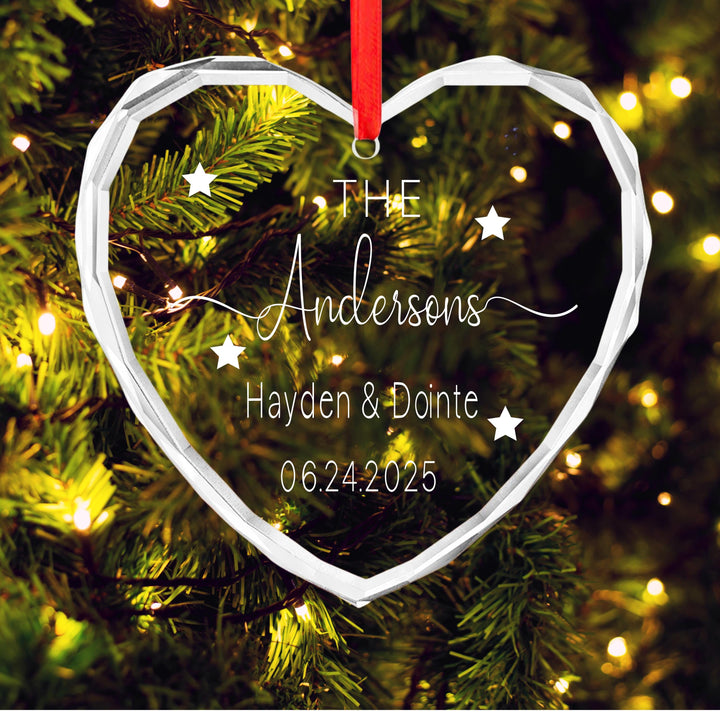 Couple Names &amp; Date, Custom Family or Newlywed Christmas Gift Anniversary gift