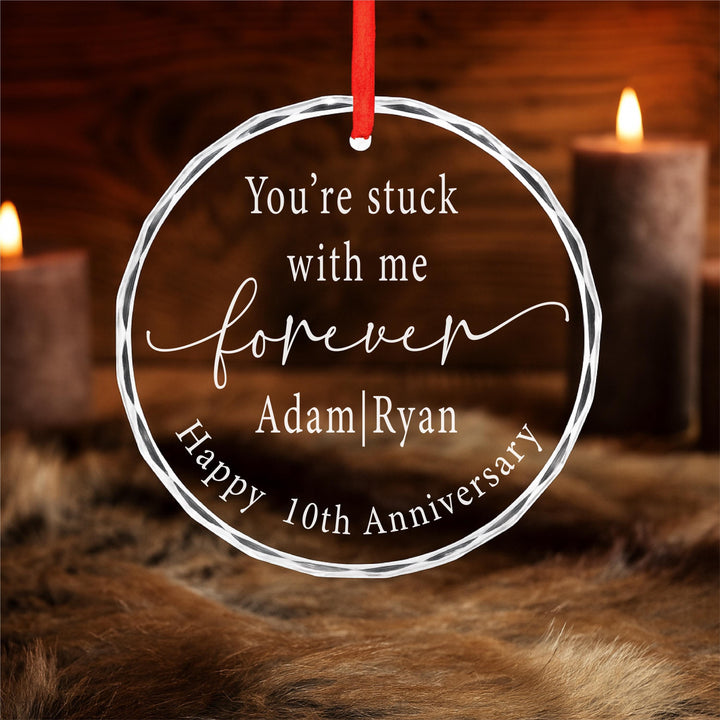 Personalized Anniversary Glass Ornament – Funny Couples Gift