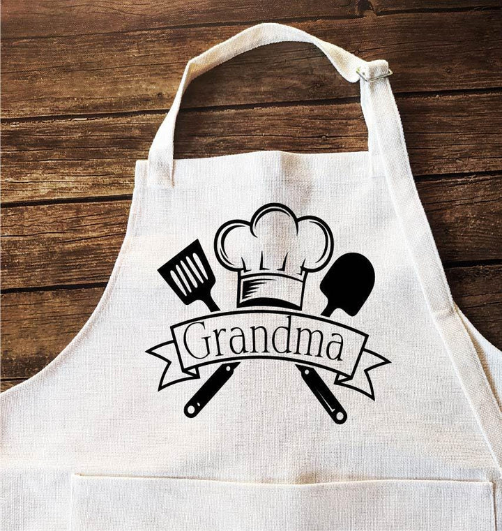 Personalized Chef Apron with Name – Custom Cooking Apron Gift for Women, Grandma, Mom, Nana, or Baker gift