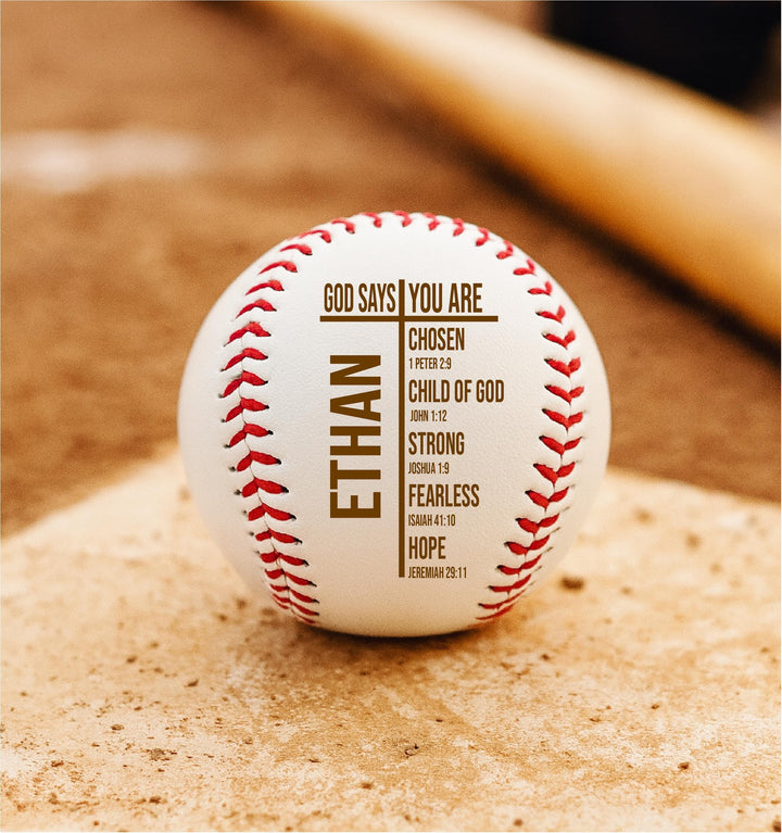 Personalized Scripture Baseball: Engraved Leather Christian Gift