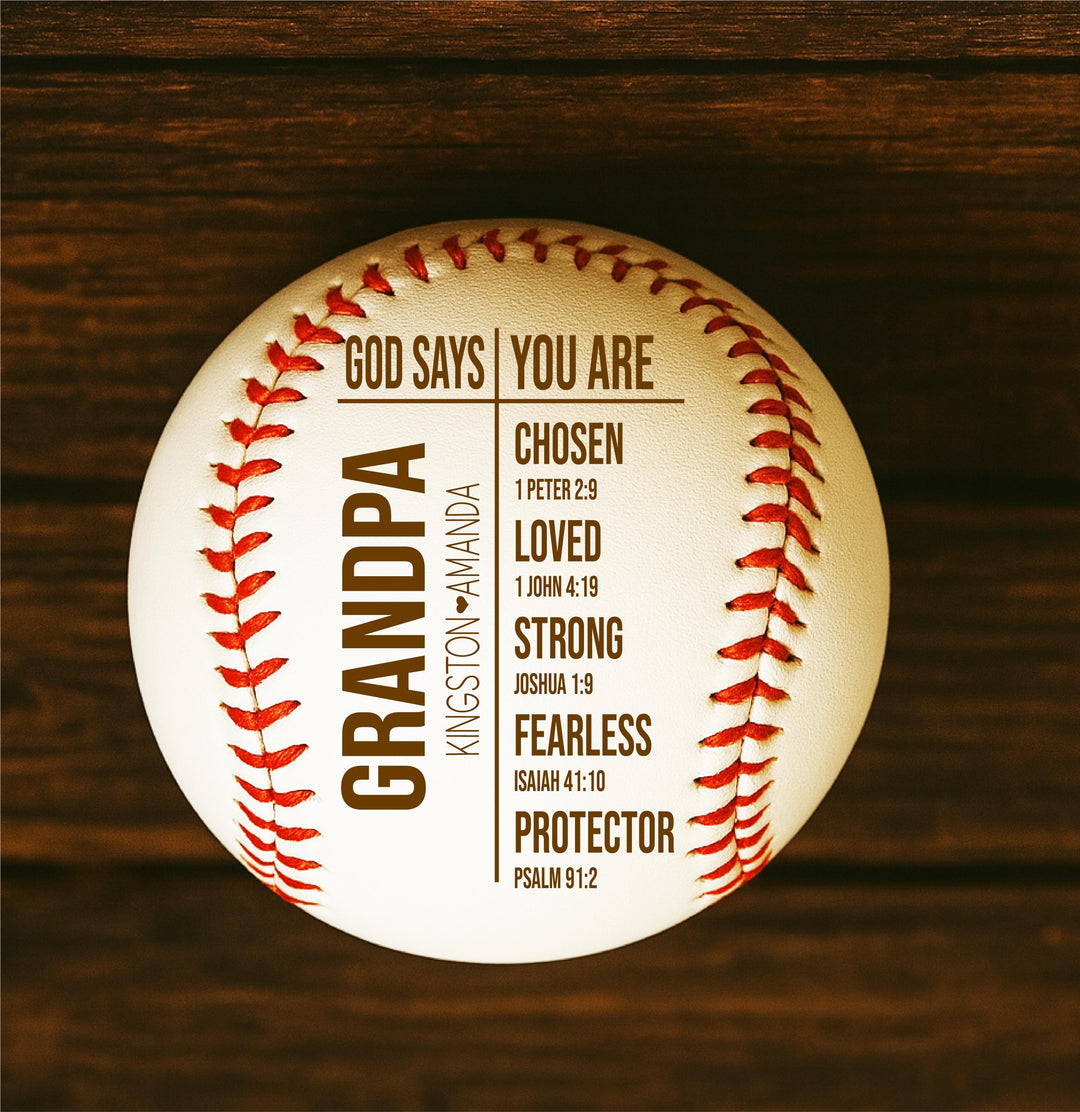 Personalized Engraved Baseball, Bible Verse Gift for Dad