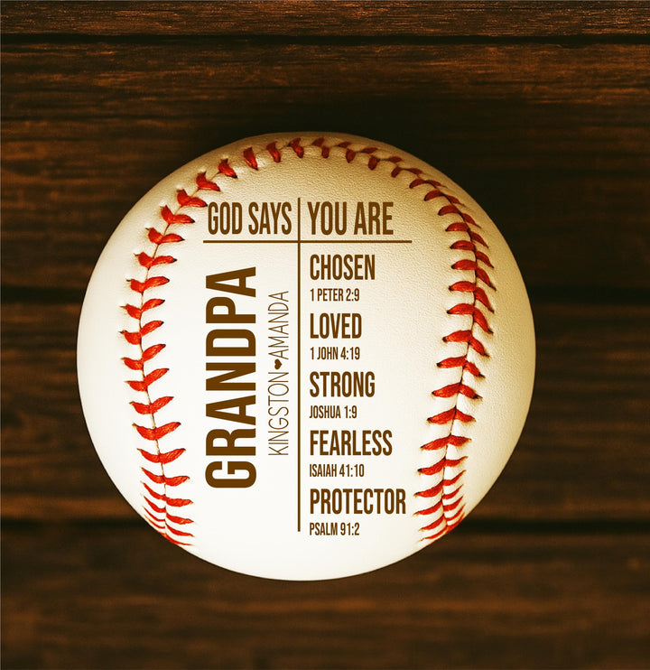 Personalized Engraved Baseball, Bible Verse Gift for Dad