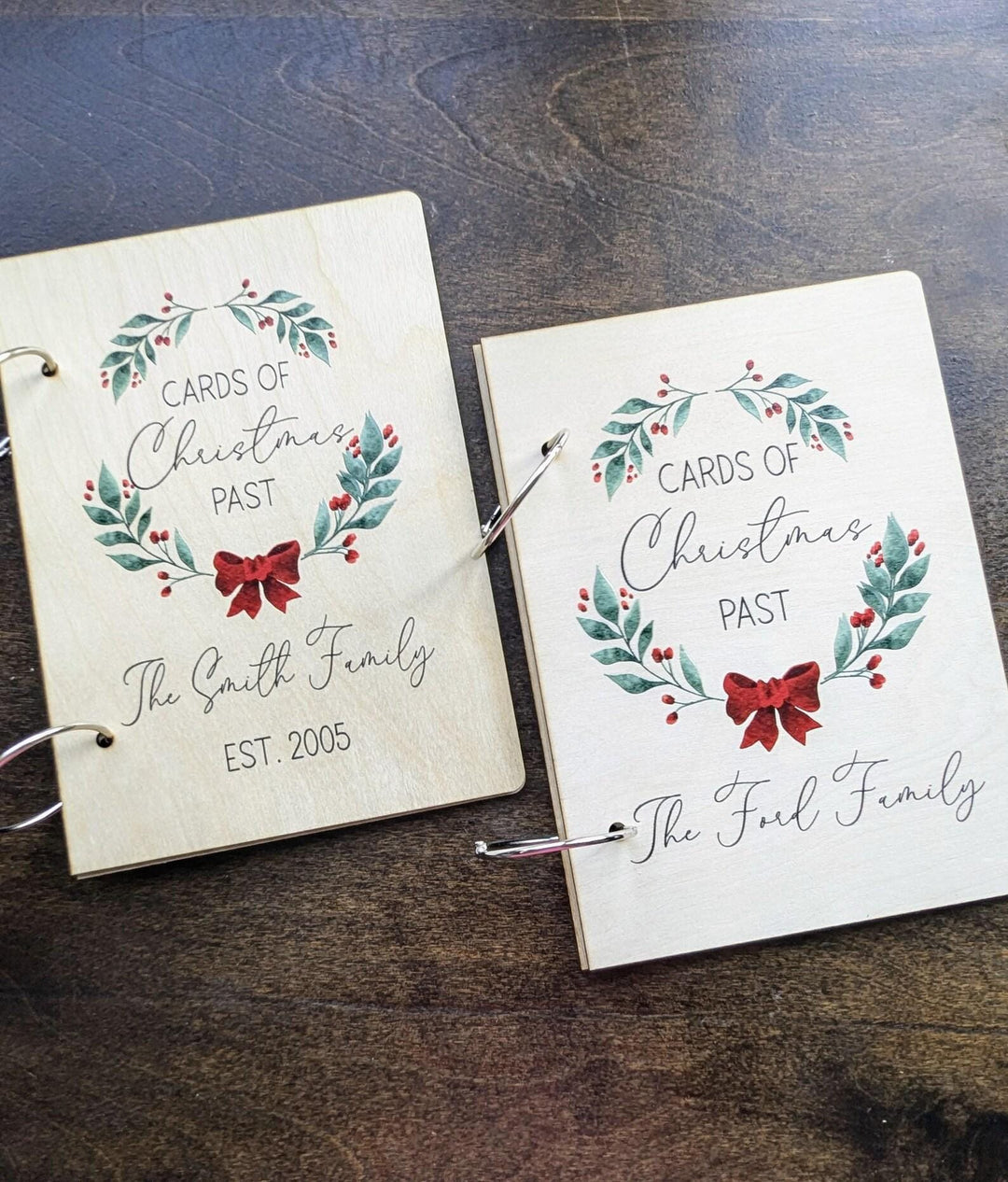 Personalized Christmas Card Holder, Holiday Greetings Memory Book