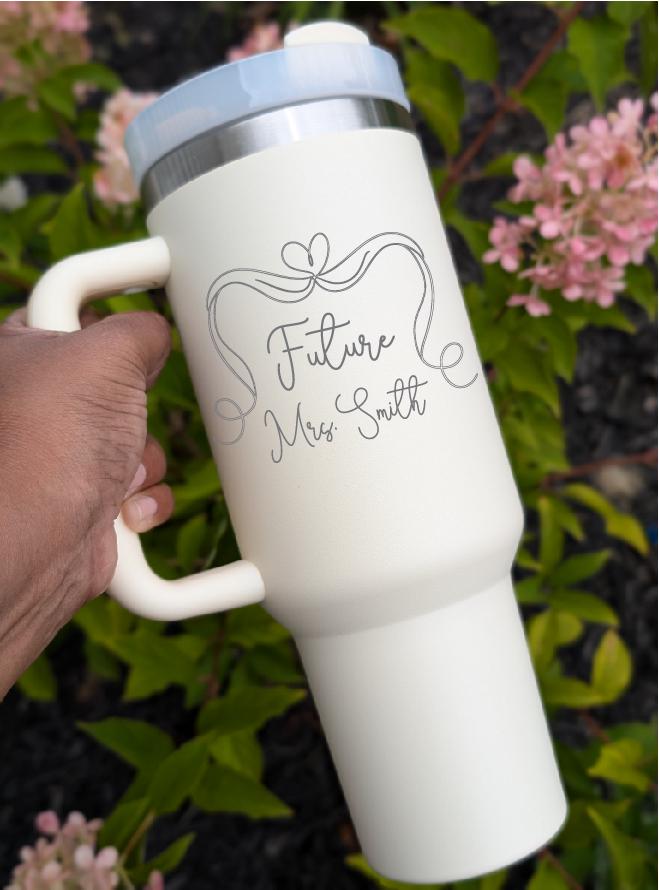 Personalized Future Mrs Tumbler – Bridal Shower Gift