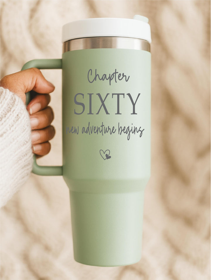 Funny Birthday Tumbler 40oz with Handle Chapter 50 &amp; 60 Milestone Gift Cup&nbsp;Christmas Gift for Her