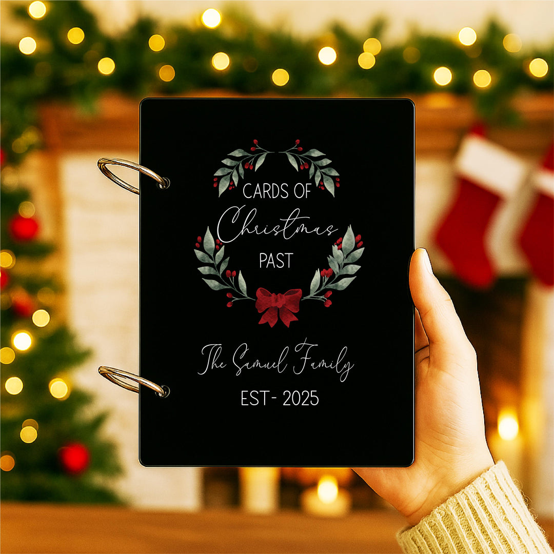Personalized Acrylic Christmas Card Keeper: Family Holiday Memory Book