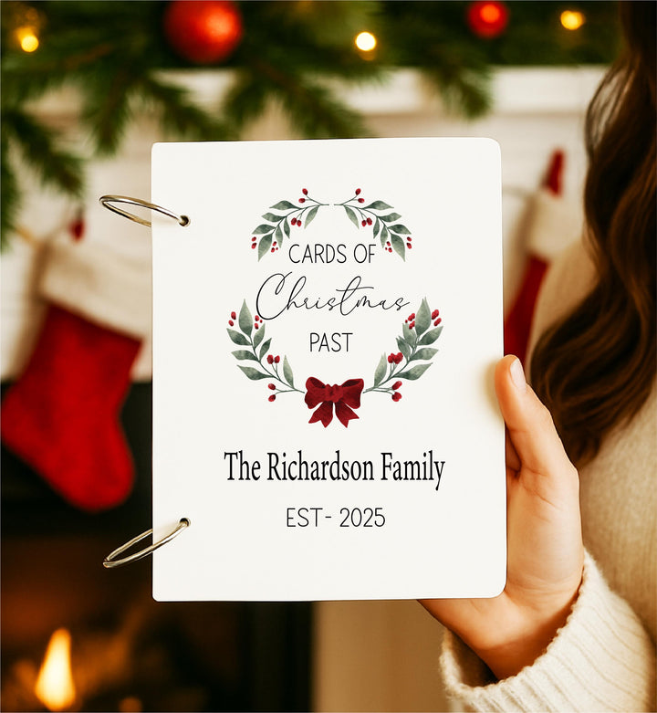 Personalized Acrylic Christmas Card Keeper: Family Holiday Memory Book