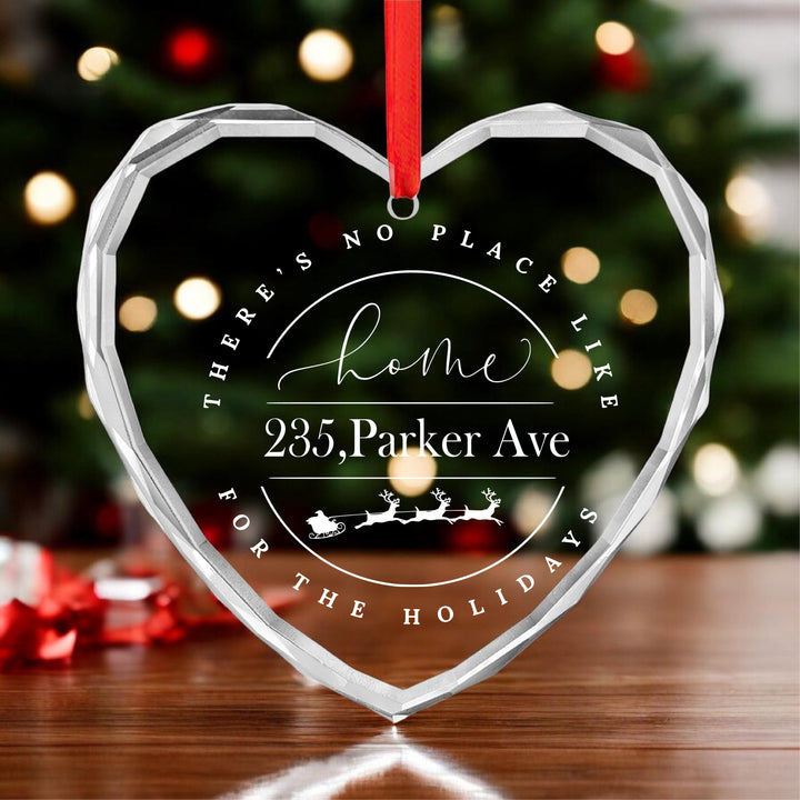Personalized Home address Glass Ornament: New Home owner Keepsake Gift