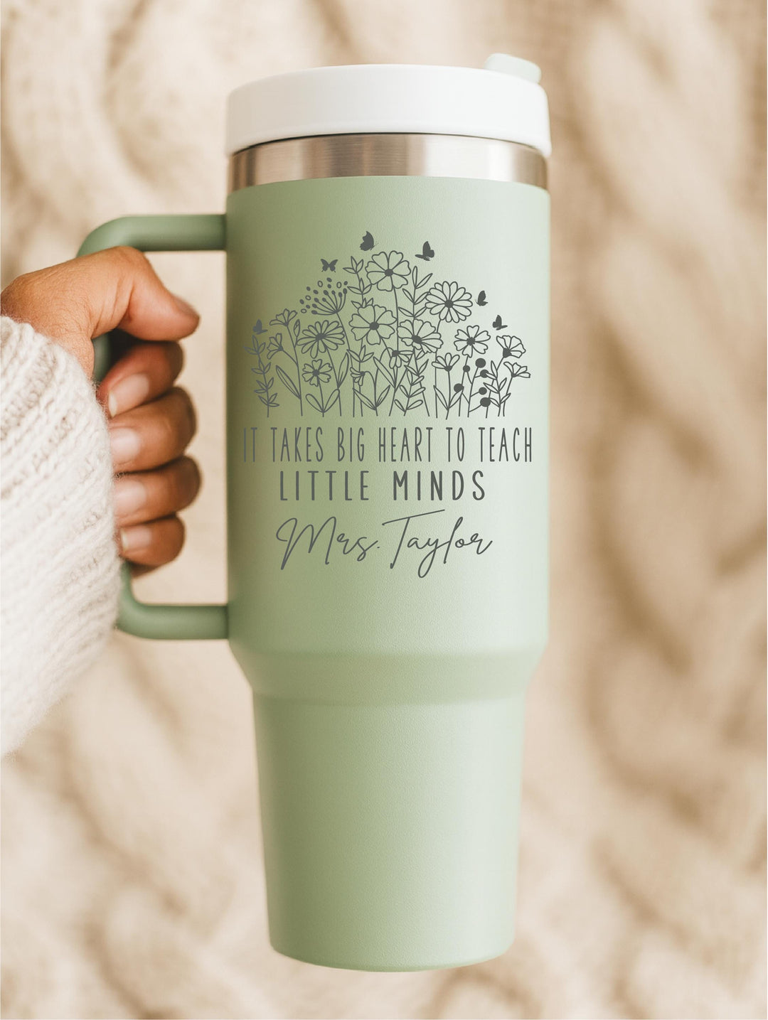 Personalized Teacher Mug - Preschool Staff Gift, Big Heart Little Minds