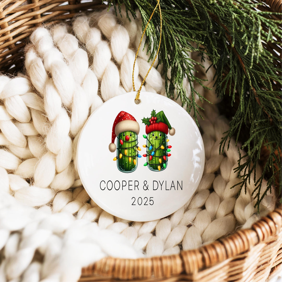 Funny Pickle Couple Christmas Ornament 2025 | Holiday Keepsake |Christmas Tree Decoration