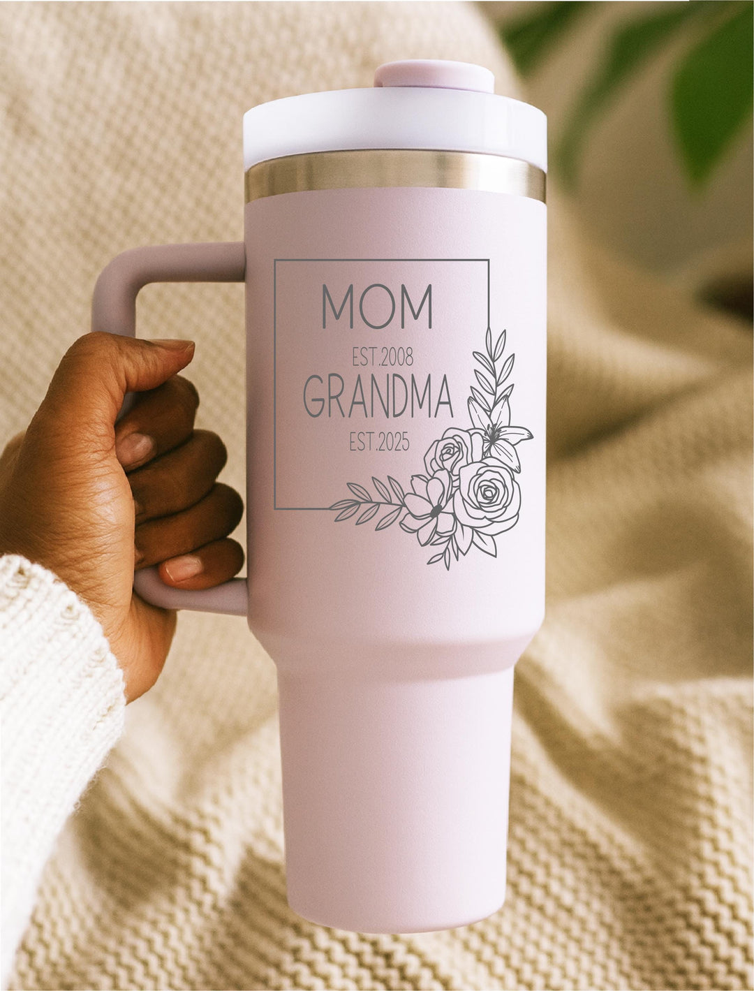 Personalized Mom and Grandma Tumbler with year | Custom Engraved Cup&nbsp;| Mother’s Day or New Grandma Gift