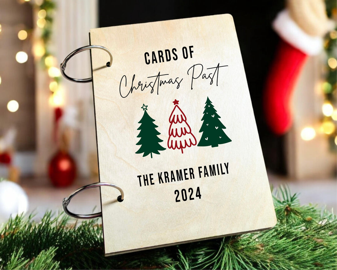 Family Holiday Keepsake Album, Custom Memory Book for Storing Cards, Christmas Organizer Gift