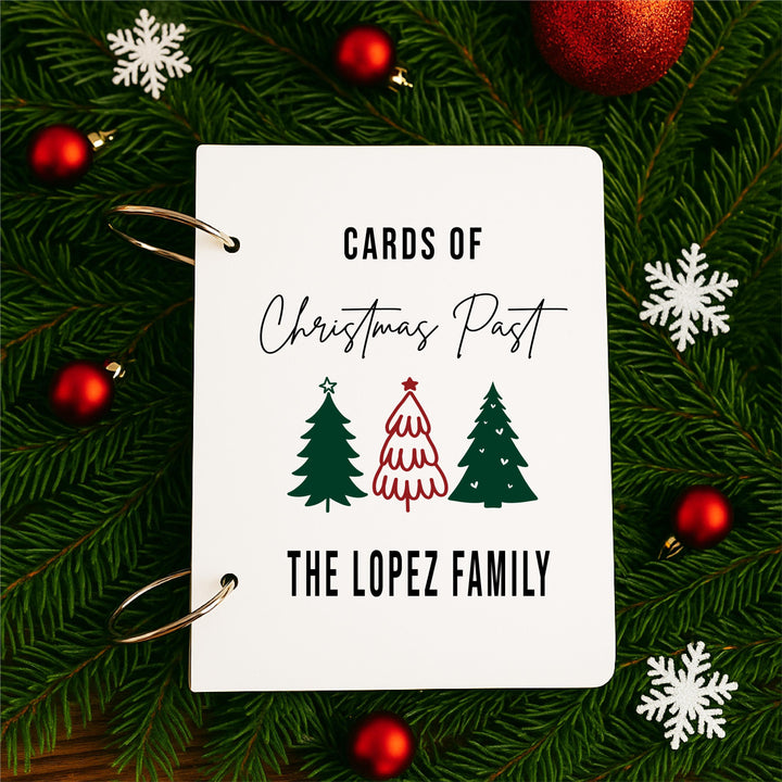 Family Holiday Keepsake Album, Custom Memory Book for Storing Cards, Christmas Organizer Gift