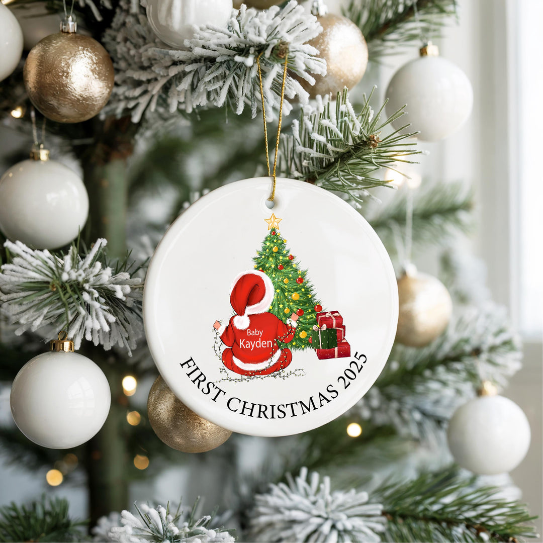 Personalized Baby's First Christmas Ornament 2025 | Holiday Keepsake