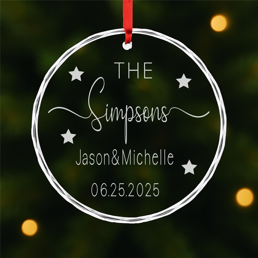 Couple Names &amp; Date, Custom Family or Newlywed Christmas Gift Anniversary gift