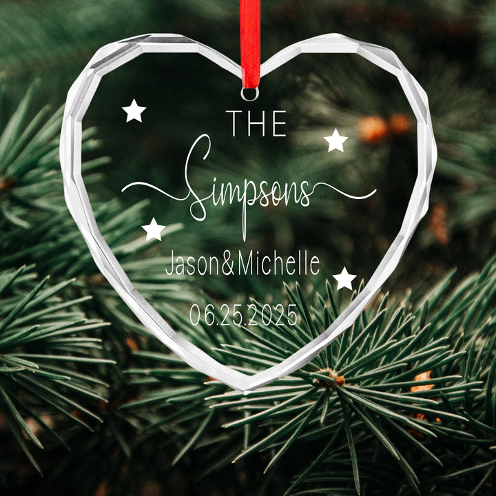 Couple Names &amp; Date, Custom Family or Newlywed Christmas Gift Anniversary gift