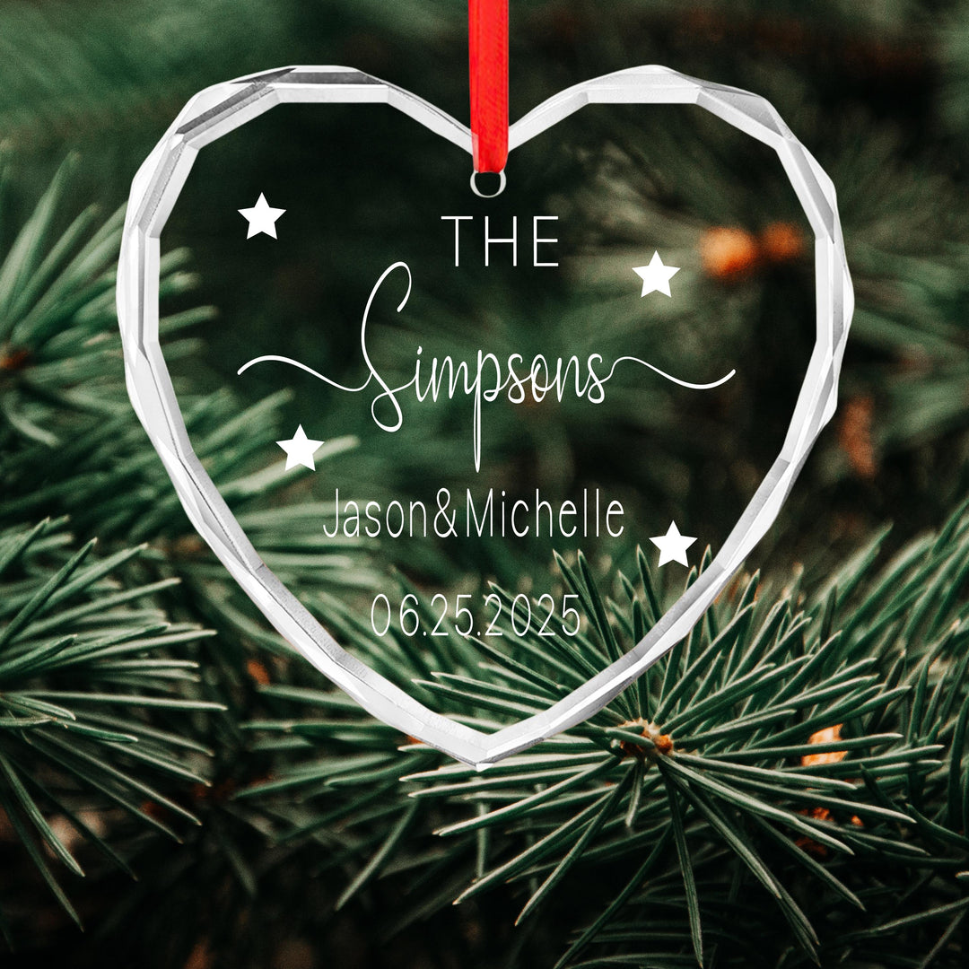 Couple Names &amp; Date, Custom Family or Newlywed Christmas Gift Anniversary gift