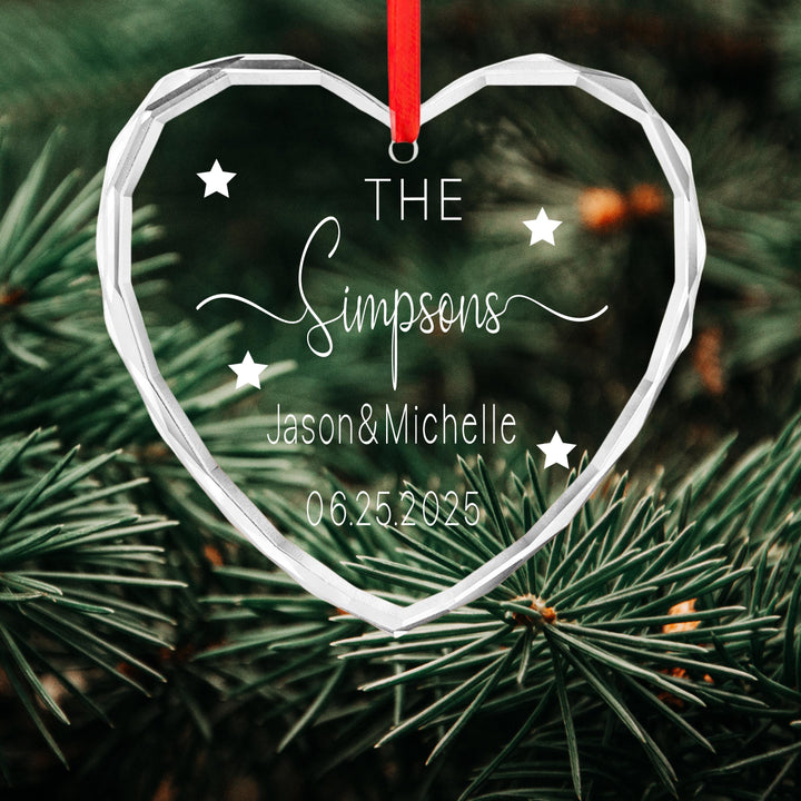 Couple Names &amp; Date, Custom Family or Newlywed Christmas Gift Anniversary gift