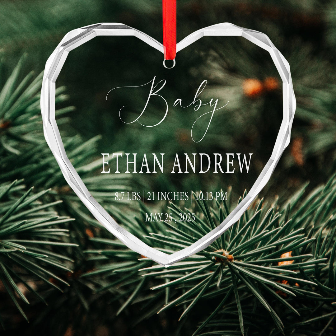 Personalized Newborn Birth Stats Ornament with Name