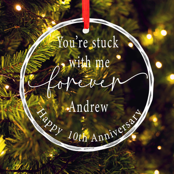 Personalized Anniversary Glass Ornament – Funny Couples Gift