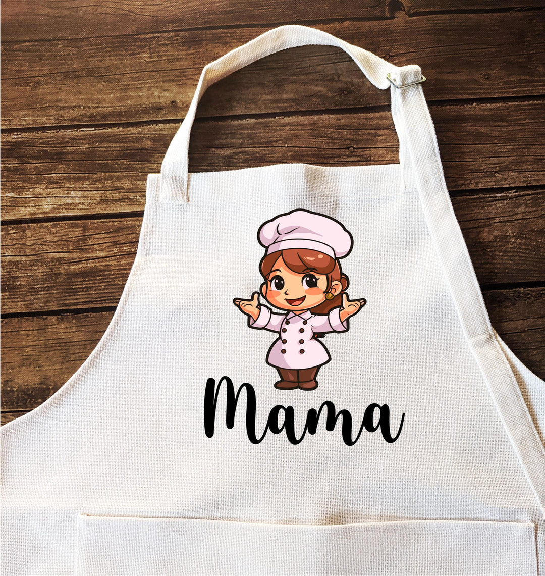 Personalized Kids Apron with Name | Custom Cartoon Chef Apron | Fun Cooking &amp; Baking Gift for Children, Birthday, or Christmas Gift