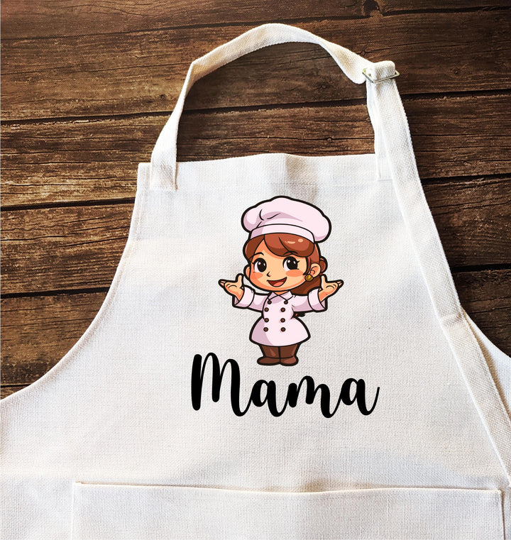 Personalized Kids Apron with Name | Custom Cartoon Chef Apron | Fun Cooking &amp; Baking Gift for Children, Birthday, or Christmas Gift