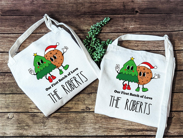 Personalized Christmas Couple Apron Set | Matching Holiday Baking Aprons | Cute Newlywed Kitchen Gift | Custom His and Hers Aprons