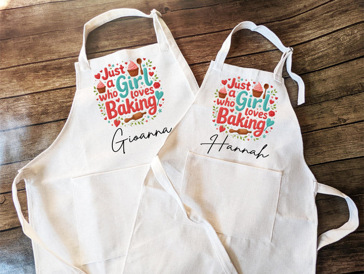 Personalized Kids Baking Apron with Name, Girls Chef Gift