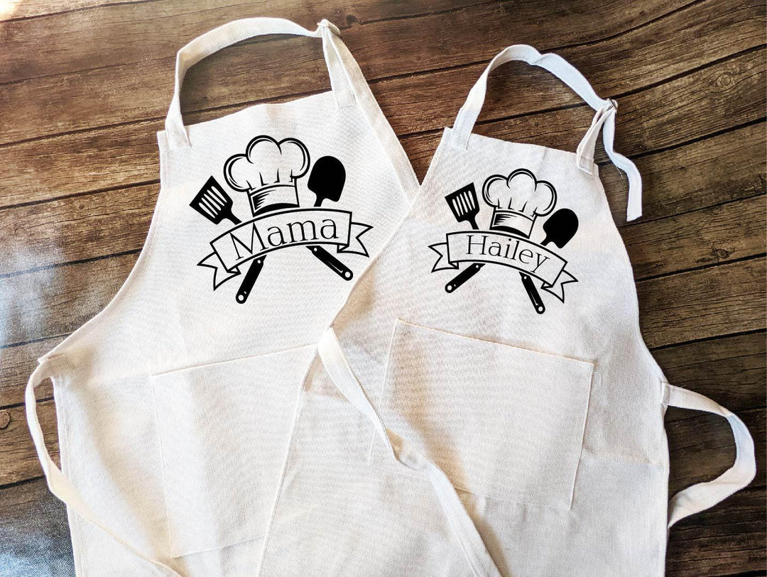 Personalized Chef Apron with Name – Custom Cooking Apron Gift for Women, Grandma, Mom, Nana, or Baker gift