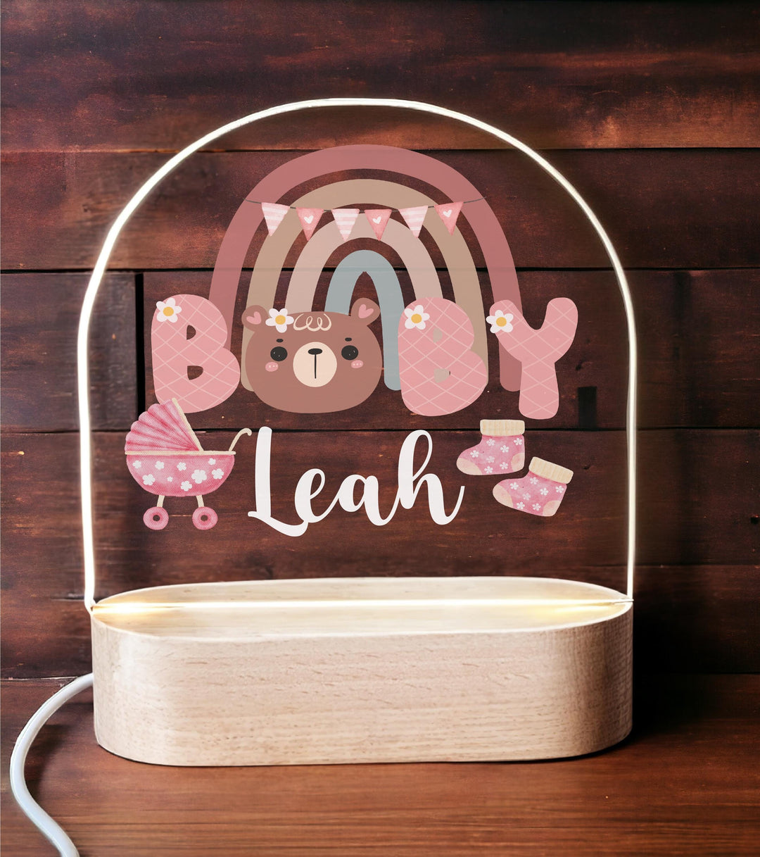 Custom Nursery Night Light • Personalized Baby Name LED Lamp • Kids Room Bedroom Décor Gift