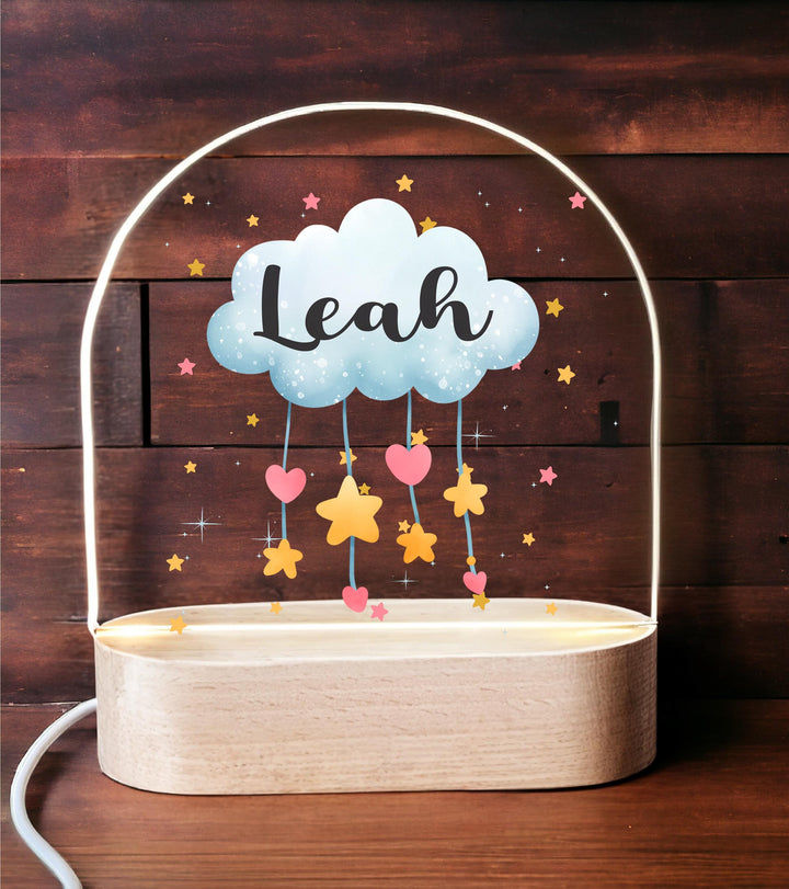 Custom Baby Name Cloud Lamp • New Baby Gift or Baptism Nursery Keepsake Personalized Baby Name LED Night Light